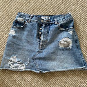 denim mini skirt